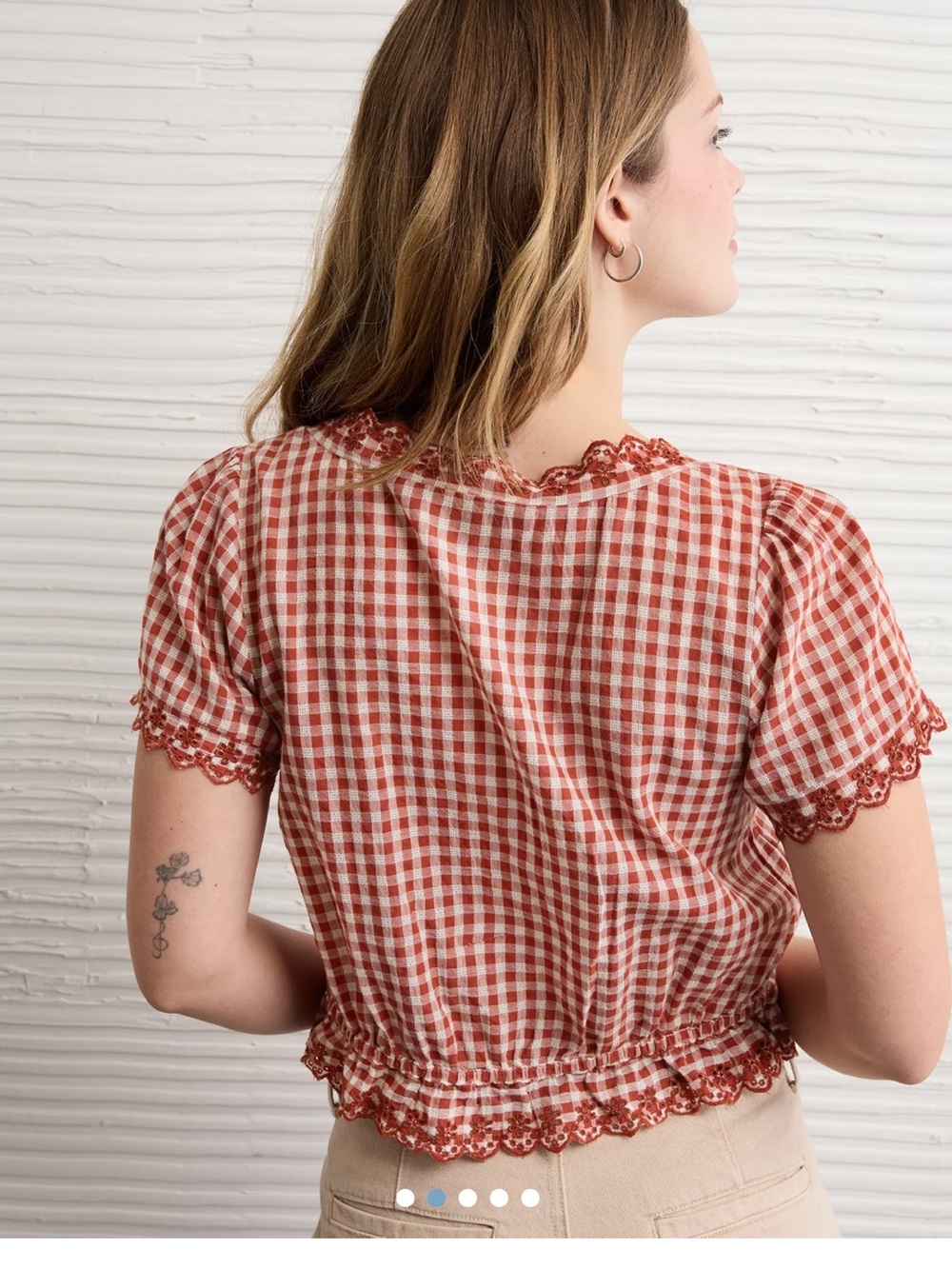 AE Short-Sleeve Button-Up Blouse - Picture 3 of 4